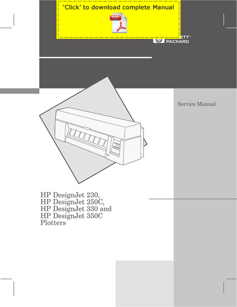 Printer Service Manual HP DesignJet 230-250c-330-350c